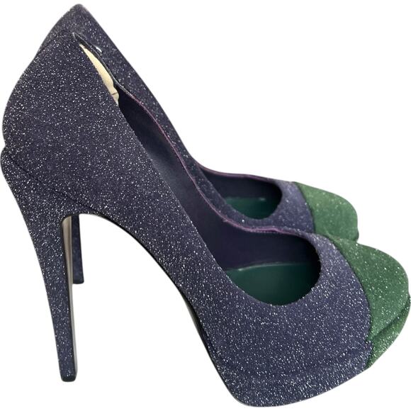 CHANEL Glitter Heels in Blue and Green - Picture 2 of 16